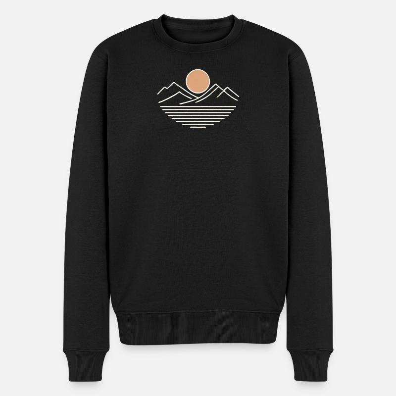 Mountain Sunset - Männer Premium Bio Pullover - Schwarz
