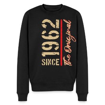 1962 The Original - Geburtsjahr, Jahreszahl - Männer Premium Bio Pullover - Schwarz - Vorne - Nico (187cm)