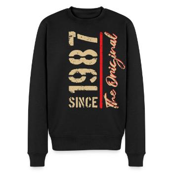 1987 The Original - year of birth, year - Men's Premium Organic Jumper - black - Front - Nico (187cm)