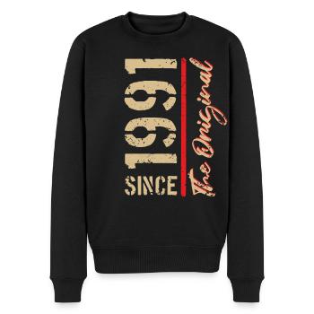 1991 The Original - year of birth, year - Men's Premium Organic Jumper - black - Front - Nico (187cm)