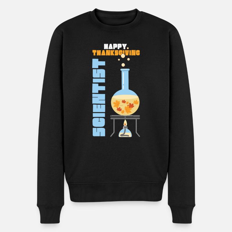 Happy Thanksgiving Scientist Fall - Männer Premium Bio Pullover - Schwarz