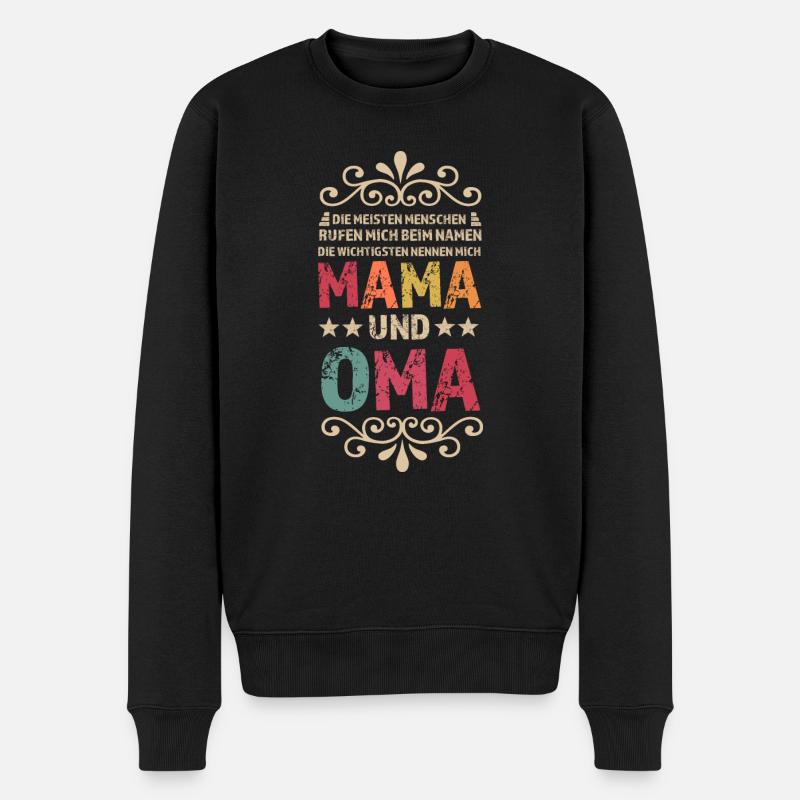 Mama & Oma Familie Mutter Geschenk - Männer Premium Bio Pullover - Schwarz