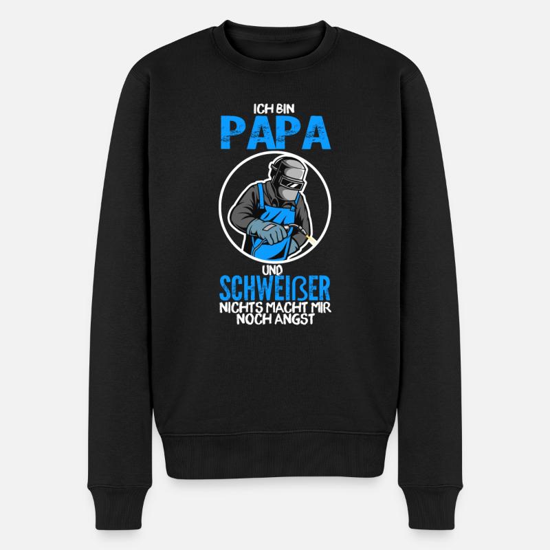 Schweißer Papa Schweißen Geschenk - Männer Premium Bio Pullover - Schwarz