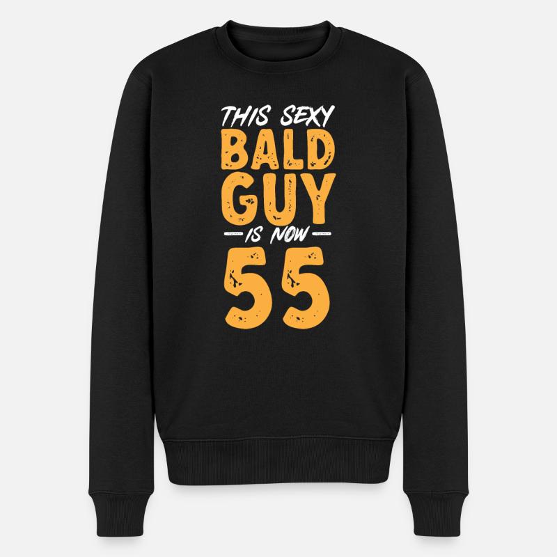 Glatze Kahlköpfigkeit Bart Glatzkopf - Männer Premium Bio Pullover - Schwarz