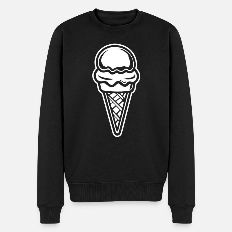 Eis Eiscreme - Männer Premium Bio Pullover - Schwarz