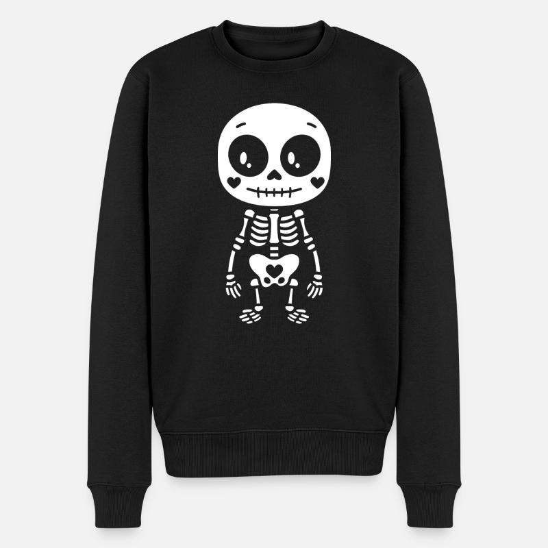 Skelett - Männer Premium Bio Pullover - Schwarz