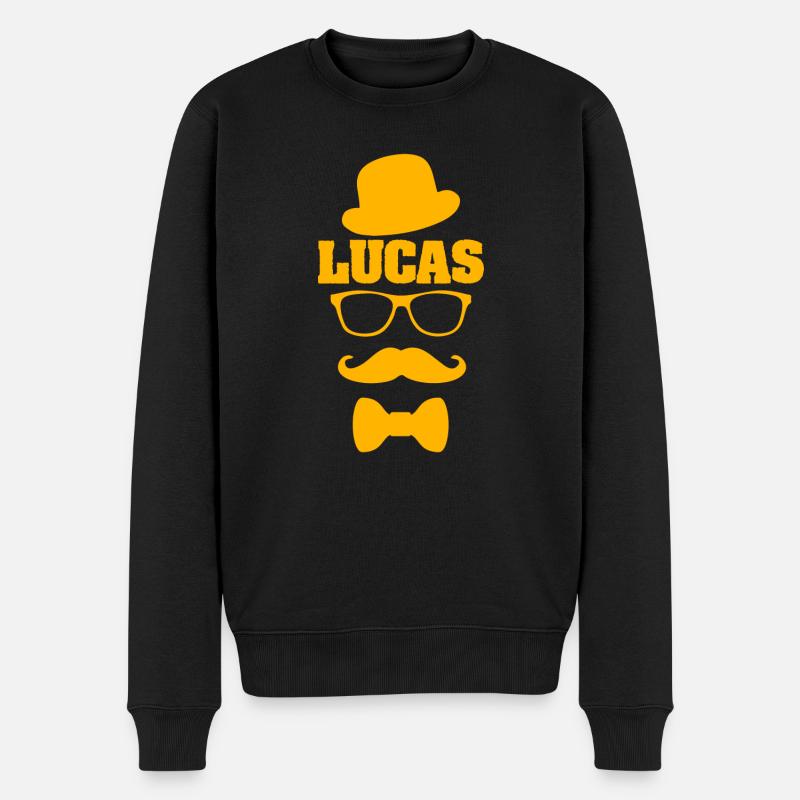 Prénom Lucas - Pull Premium bio Homme - noir