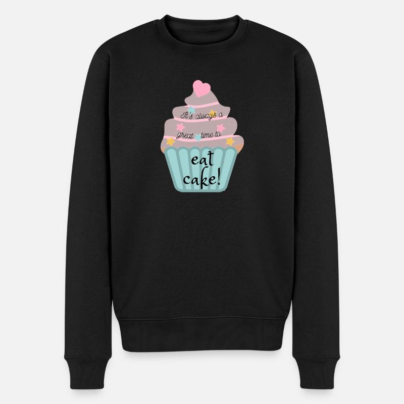 It's always a great time to eat cake! - Männer Premium Bio Pullover - Schwarz