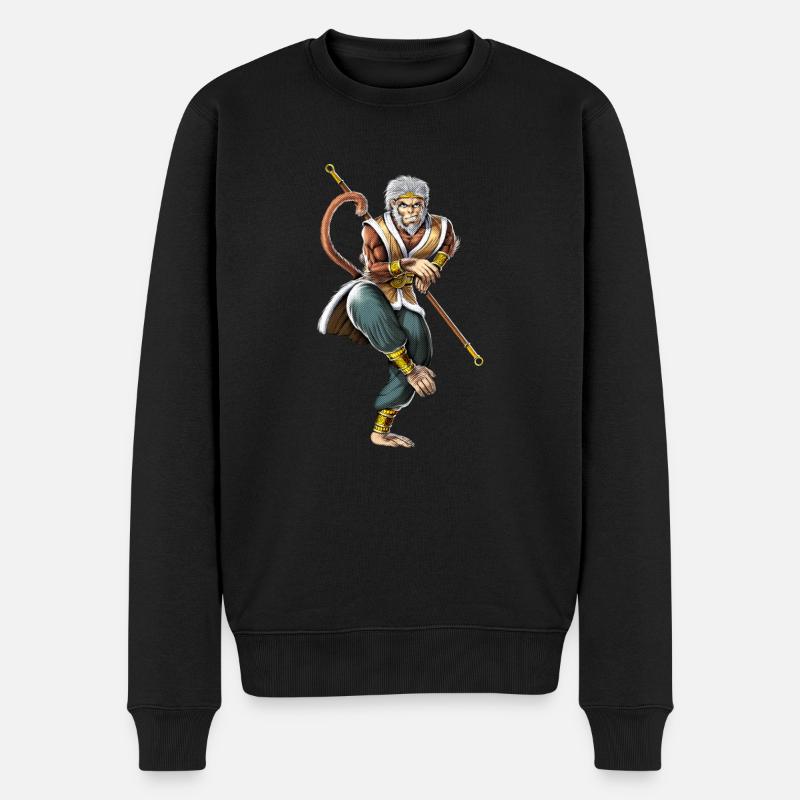 Affenkönig Sun Wukong - Männer Premium Bio Pullover - Schwarz