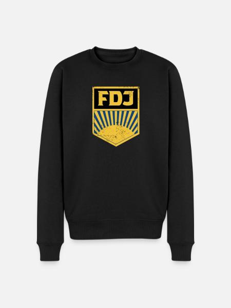 FDJ Retro Logo DDR Pioniere - Men's Premium Organic Jumper - black