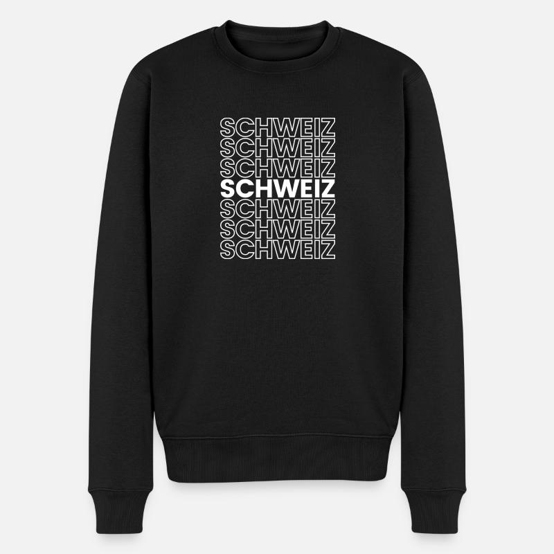La Suisse en blanc - Pull Premium bio Homme - noir