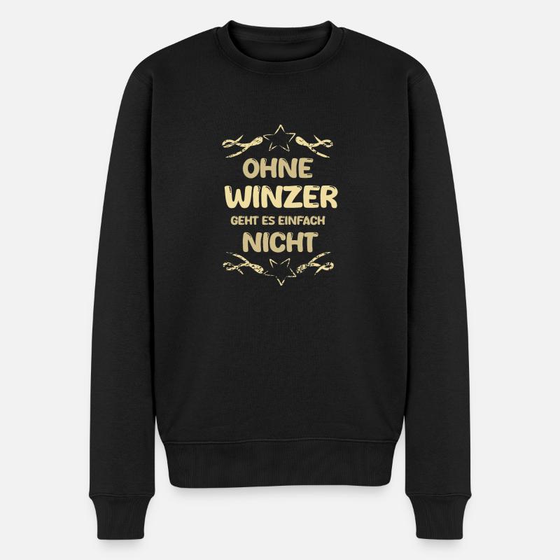 Geschenk für Winzer - Männer Premium Bio Pullover - Schwarz