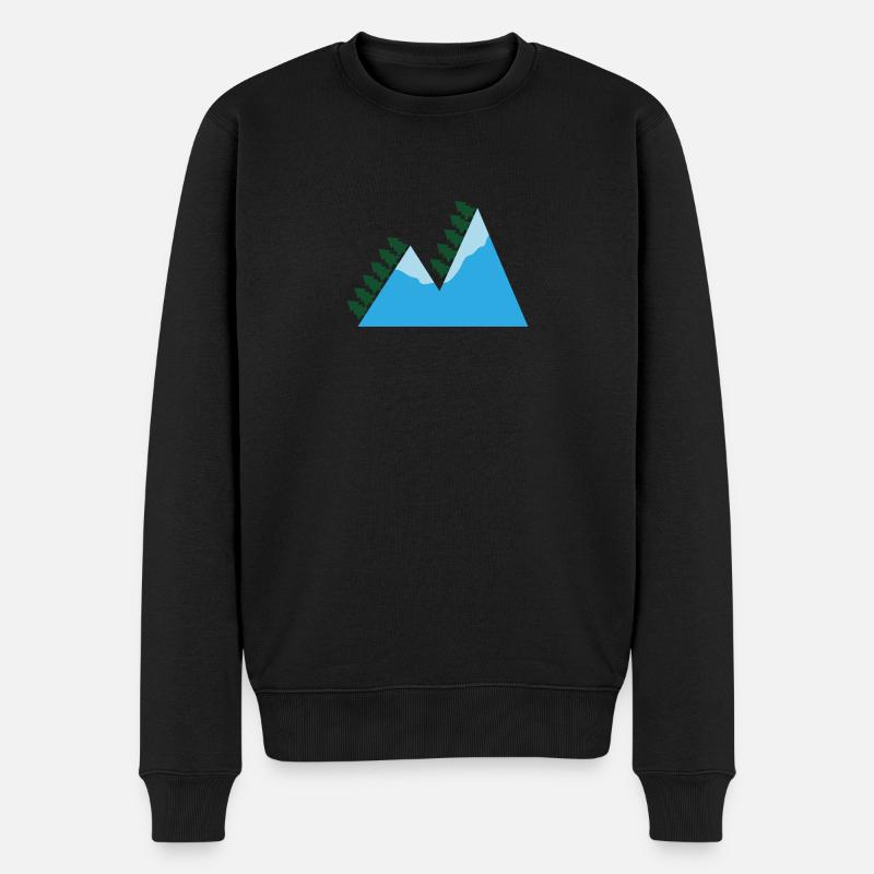 Berge - Männer Premium Bio Pullover - Schwarz