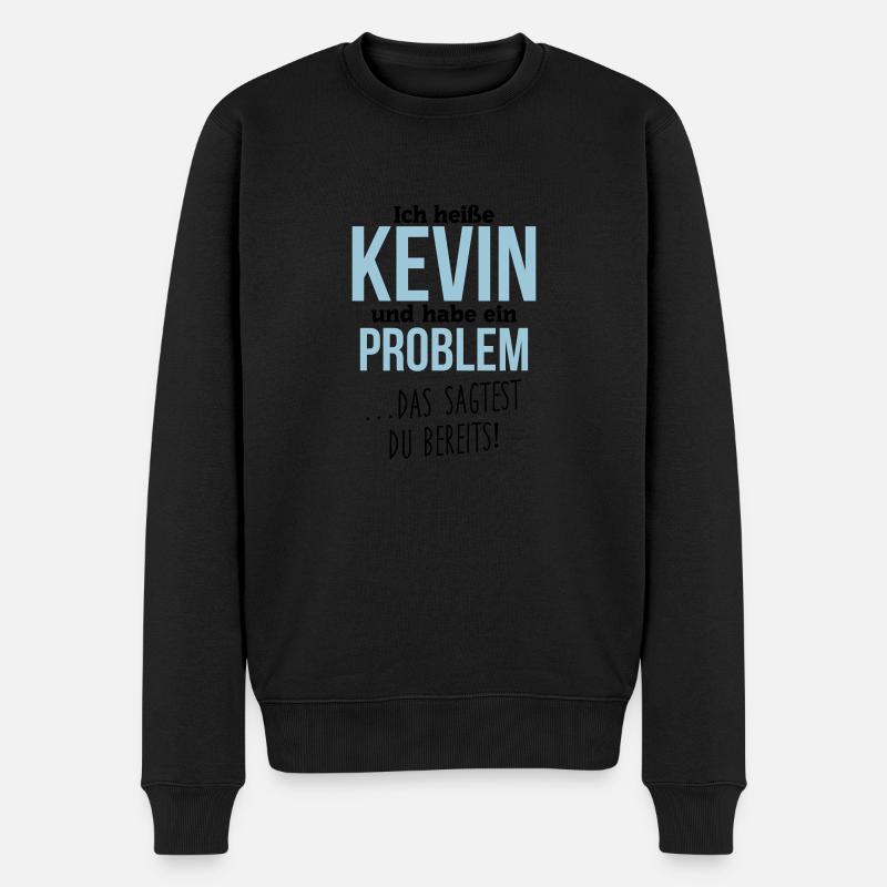 Kevin + Problem - Männer Premium Bio Pullover - Schwarz