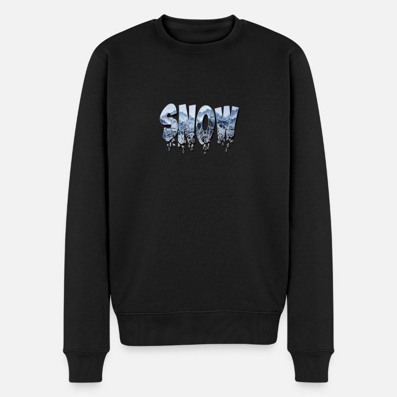 Schnee - Männer Premium Bio Pullover - Schwarz