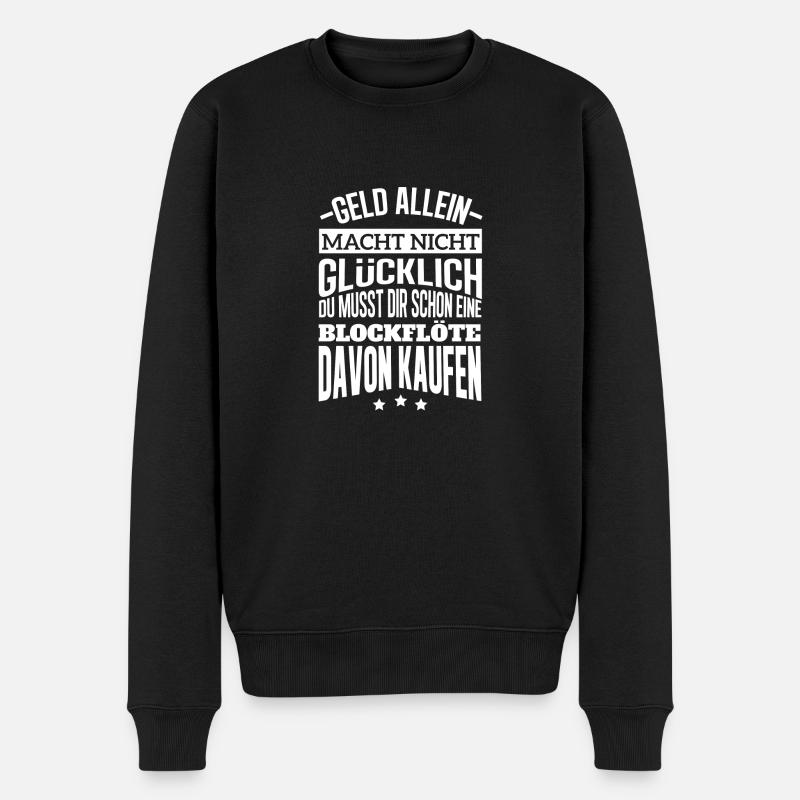 Blockflöte kaufen Shirt - Männer Premium Bio Pullover - Schwarz