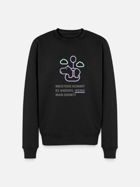Flying Hippo.ai - Männer Premium Bio Pullover - Schwarz