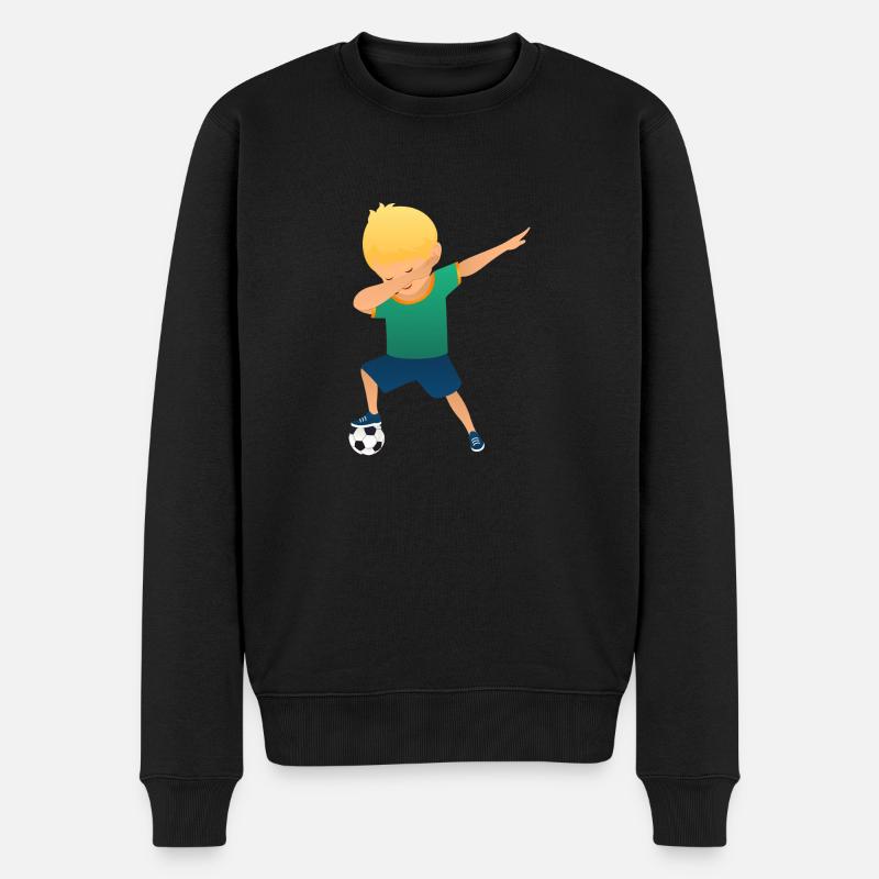 Soccer Boy Dab Dance - Männer Premium Bio Pullover - Schwarz