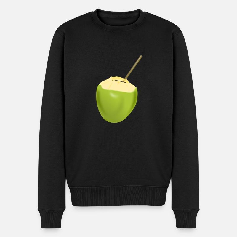 Kokosnuss Milch - Männer Premium Bio Pullover - Schwarz