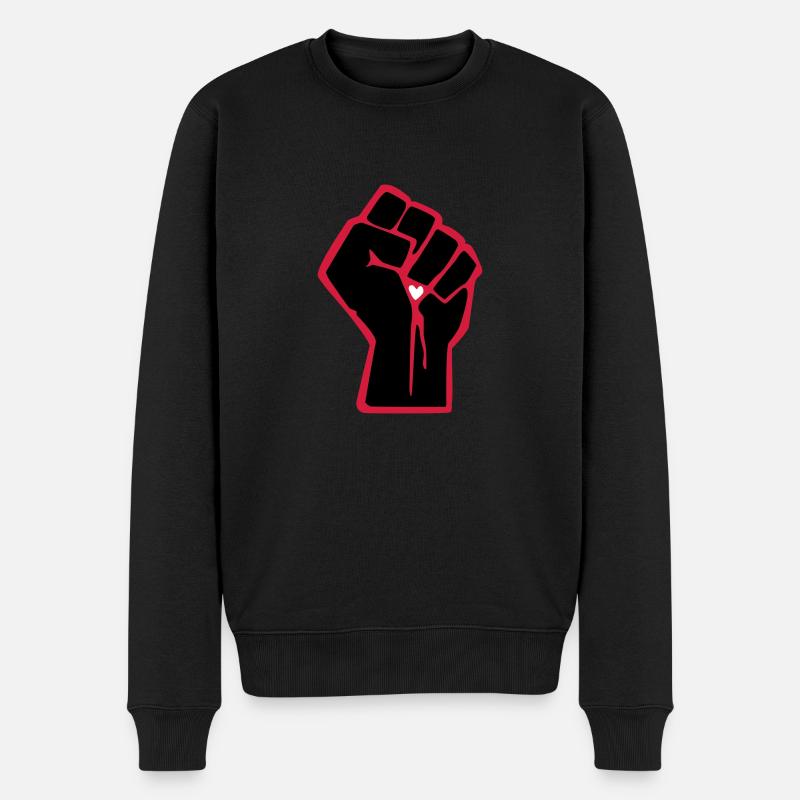 Fist avec le coeur - Pull Premium bio Homme - noir
