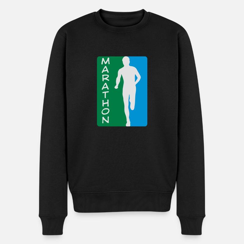 Marathon - Männer Premium Bio Pullover - Schwarz