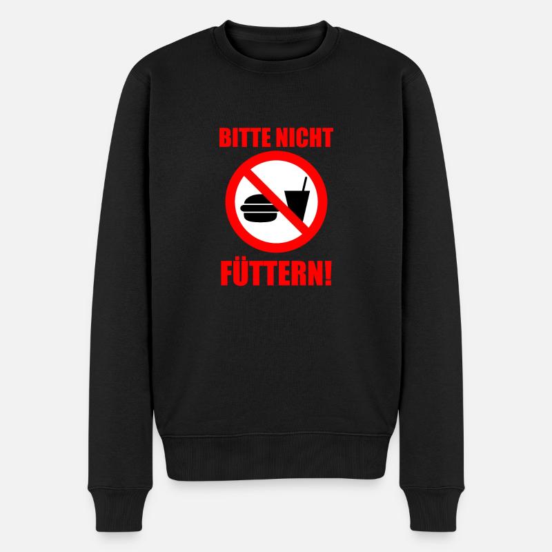 Bitte nicht füttern! - Männer Premium Bio Pullover - Schwarz