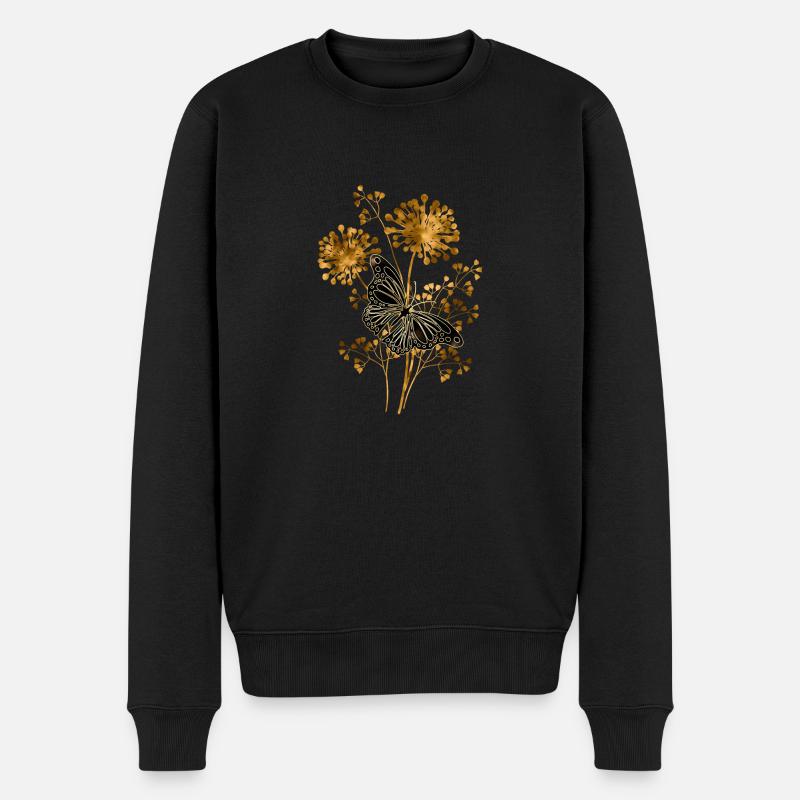 Schmetterling - Männer Premium Bio Pullover - Schwarz
