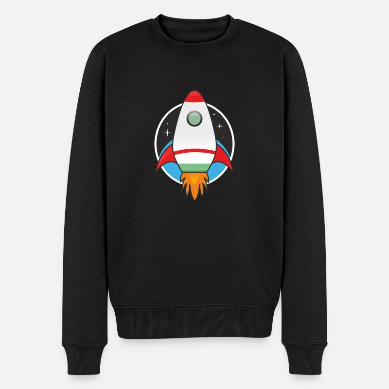 Rakete - Männer Premium Bio Pullover - Schwarz