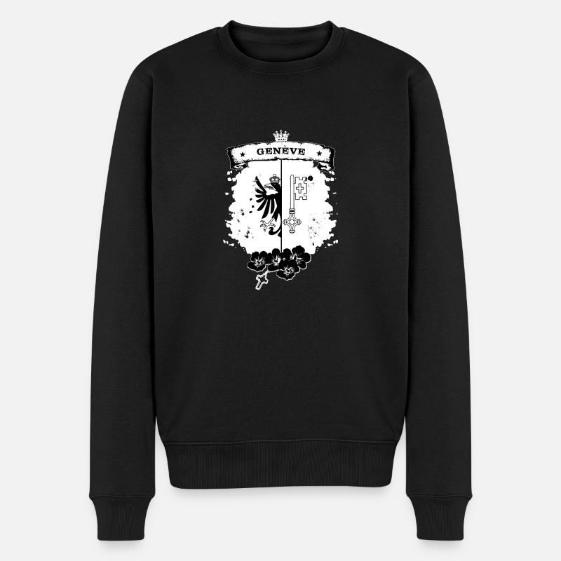 Geneve - Männer Premium Bio Pullover - Schwarz