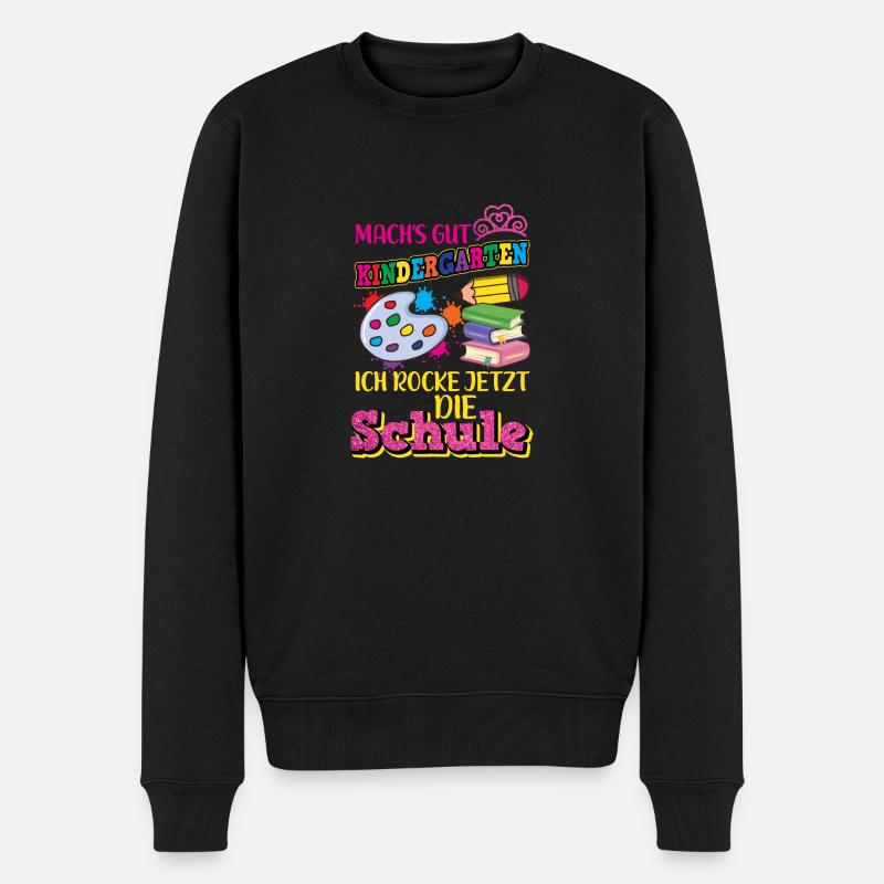 WILLKOMMEN SCHULE by The Manzanita´s - Männer Premium Bio Pullover - Schwarz