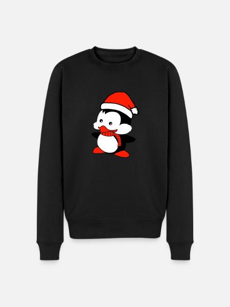 penguin loves Christmas - Men's Premium Organic Jumper - black