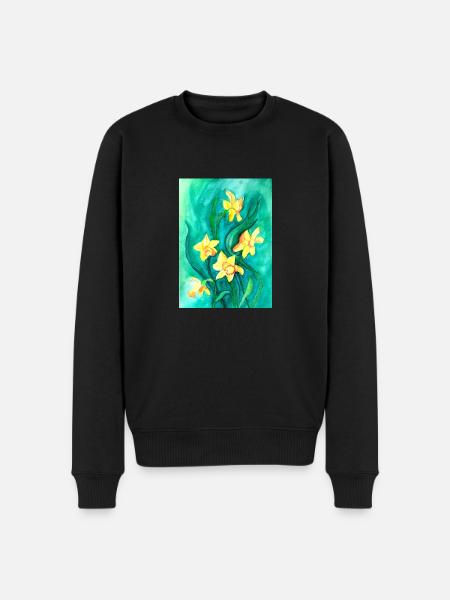 Daffodils - Men's Premium Organic Jumper - black