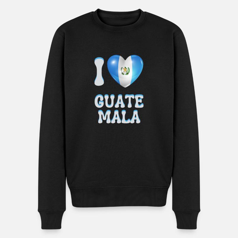 Ich liebe Guatemala - Männer Premium Bio Pullover - Schwarz