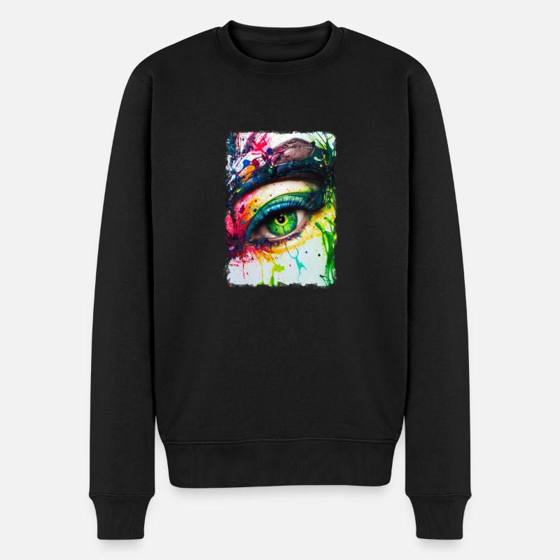Iris - Männer Premium Bio Pullover - Schwarz