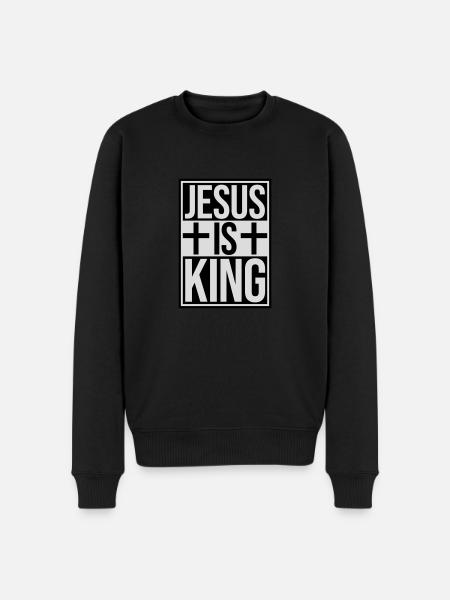 jesus is king quote - Men's Premium Organic Jumper - black
