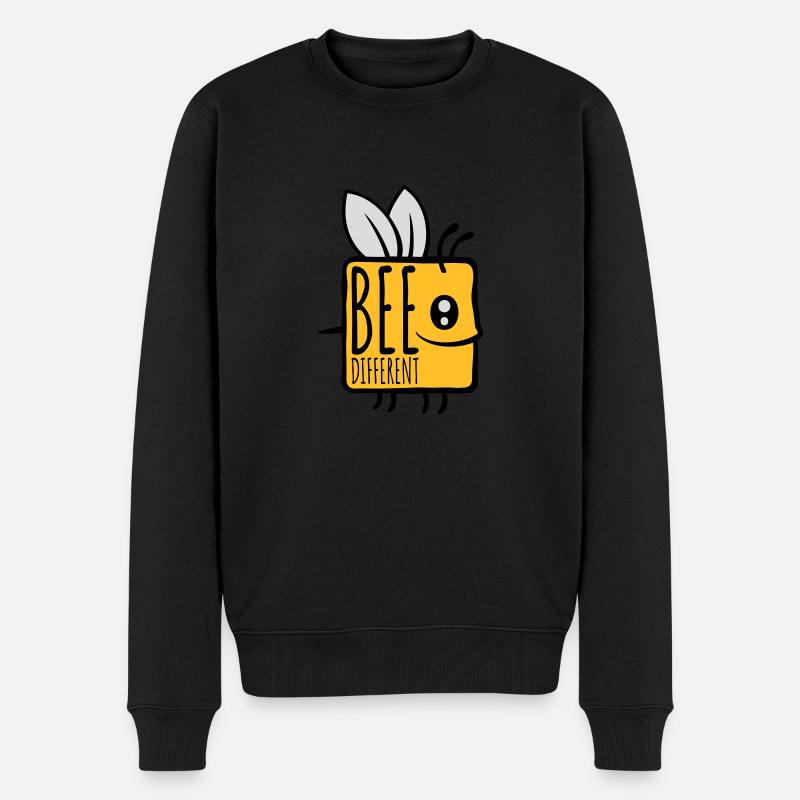 bee different Spruch Zitat - Männer Premium Bio Pullover - Schwarz