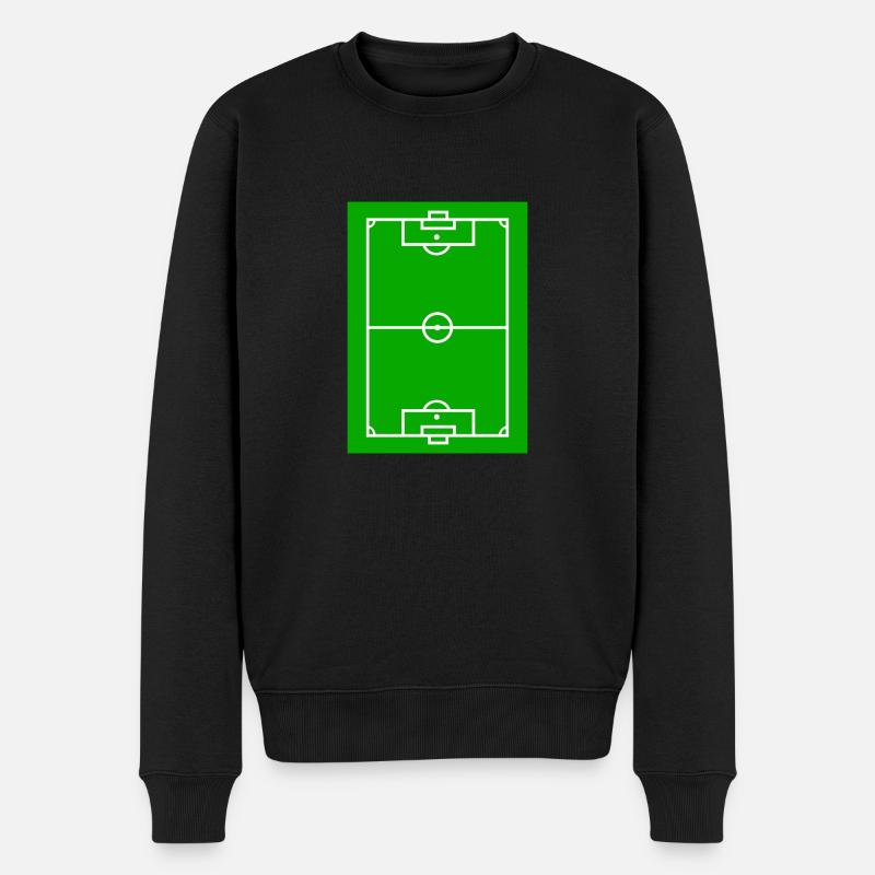 Fußballfeld - Männer Premium Bio Pullover - Schwarz