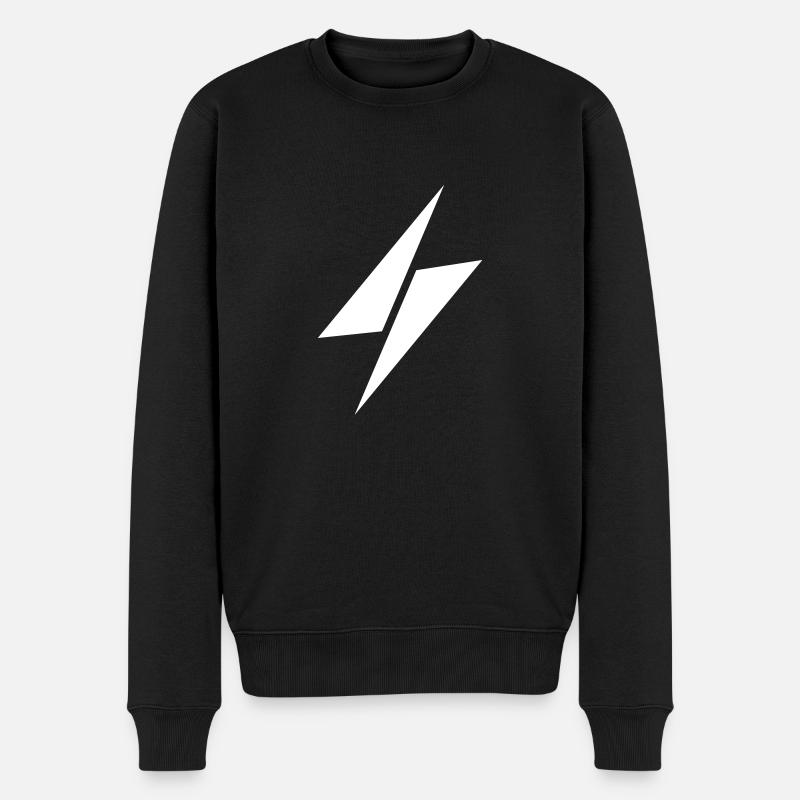 Donnerweißes Logo - Männer Premium Bio Pullover - Schwarz