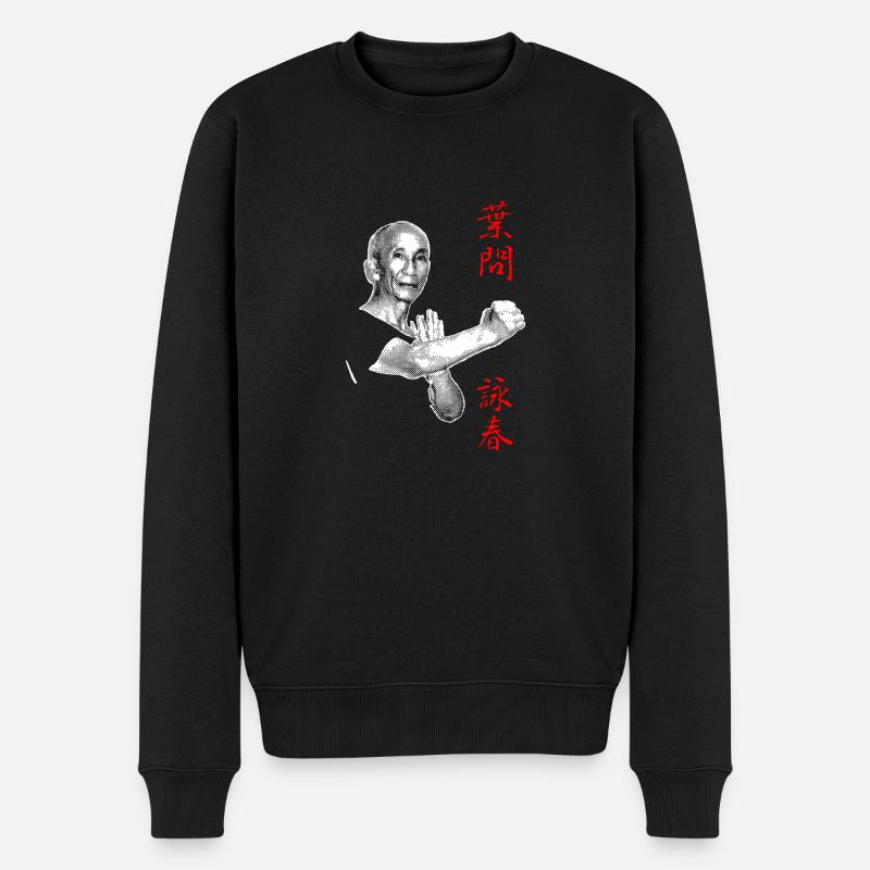Yip Man Wing Chun Halbton-Design - Männer Premium Bio Pullover - Schwarz