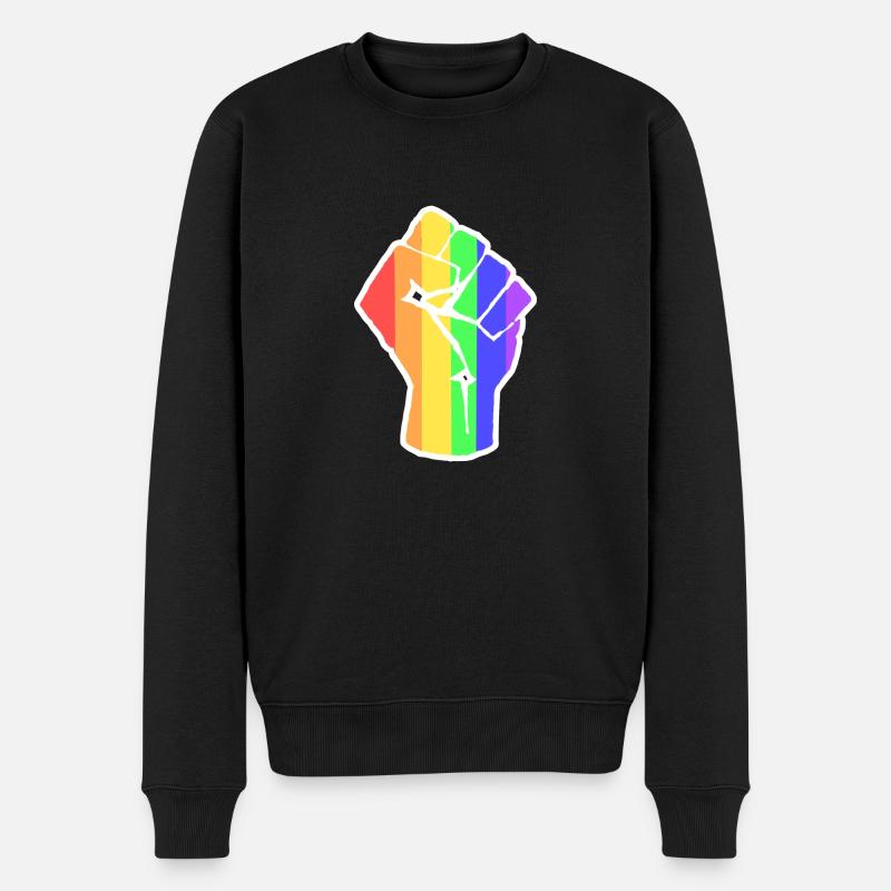 PRIDE POWER LGBTQ+ - Männer Premium Bio Pullover - Schwarz