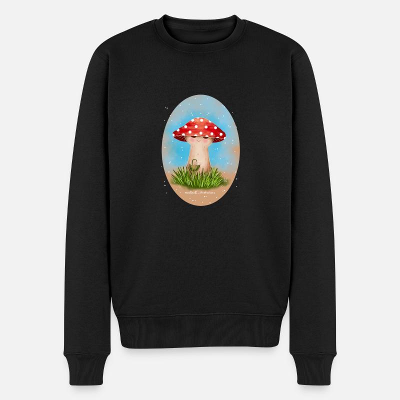 Pilz geht einkaufen - Männer Premium Bio Pullover - Schwarz