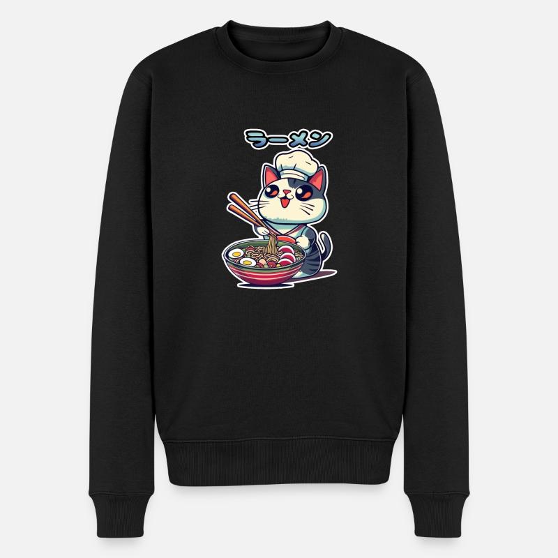 chat ramen fun - Pull Premium bio Homme - noir