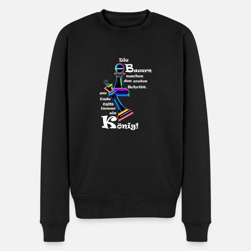 Schach Bauer König - Männer Premium Bio Pullover - Schwarz