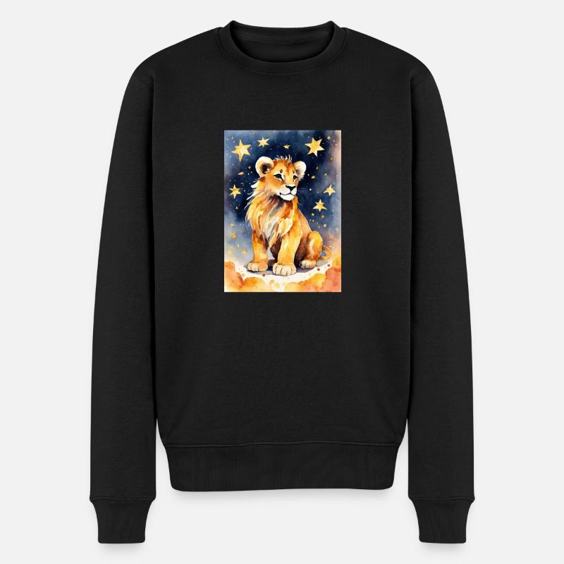 Sternzeichen Löwe - Männer Premium Bio Pullover - Schwarz