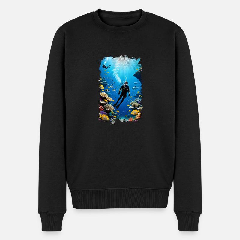 Tauchen - Männer Premium Bio Pullover - Schwarz