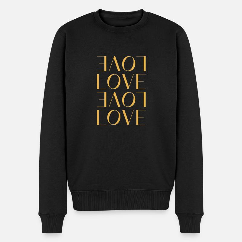 Love - Männer Premium Bio Pullover - Schwarz