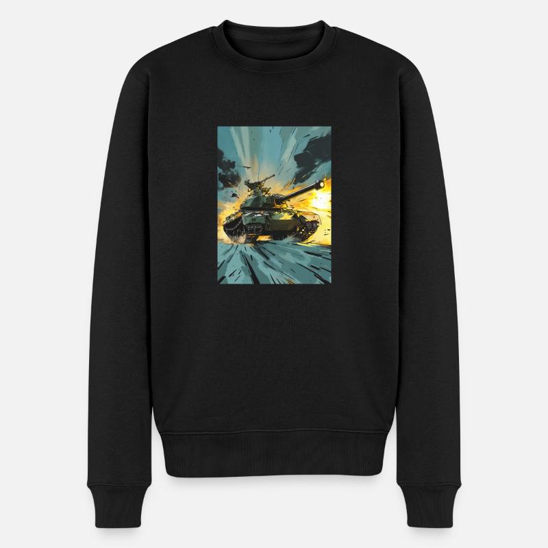 Tank One - Männer Premium Bio Pullover - Schwarz