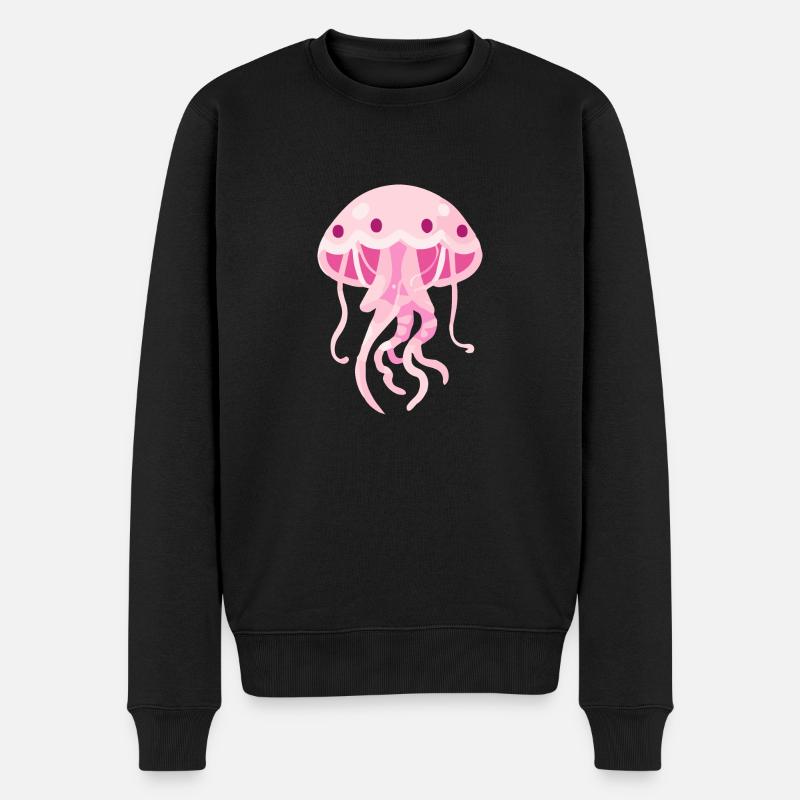 Méduse rose - Pull Premium bio Homme - noir