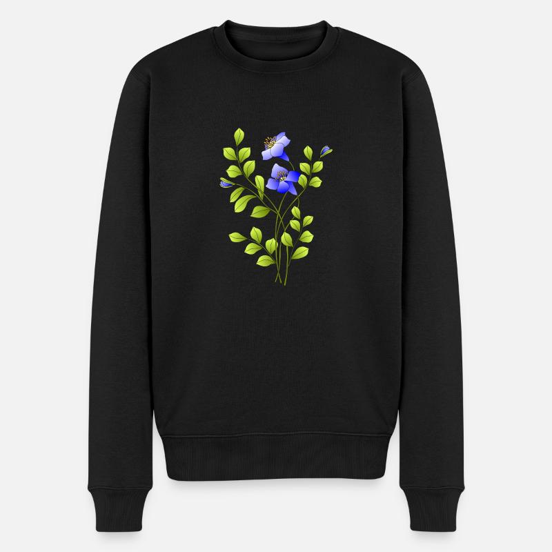 Blumen - Männer Premium Bio Pullover - Schwarz