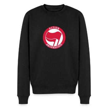 Action Antifasciste - Männer Premium Bio Pullover - Schwarz - Vorne - Nico (187cm)